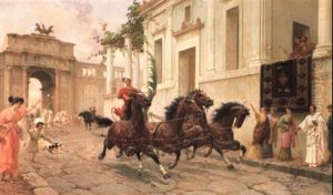 The Chariot Race by Ettore Forti