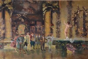 Madchen In Ukrainischer Tracht Neben Einem Spinnrocken Sitzend by Mariano Jose Maria Bernardo Fortuny y Carbo