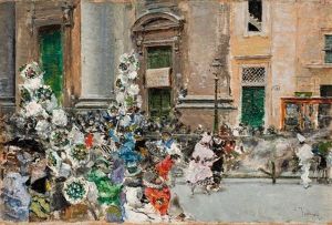 Carnaval En El Corso Romano by Mariano Jose Maria Bernardo Fortuny y Carbo
