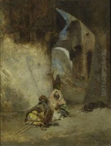 Orientalische Ansicht Mit Zwei Mannern by Mariano Jose Maria Bernardo Fortuny y Carbo