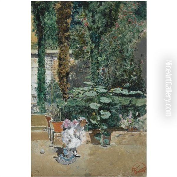 Nina En El Jardin Del Artista, Granada (young Girl In The Garden Of The Artist's Studio, Granada) - view 1