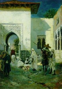 A Sunlit Eastern Courtyard by Mariano Jose Maria Bernardo Fortuny y Carbo