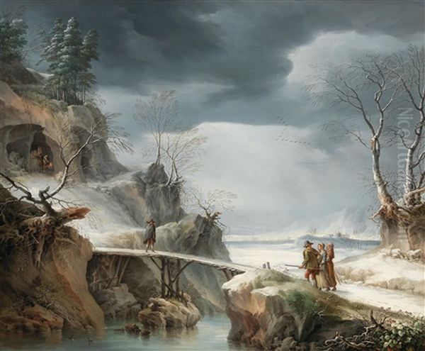 A Summer And A Winter Landscape With Fishermen And Travellers - view 1