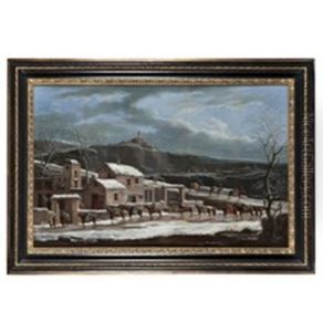 Carovana Di Mercanti In Un Paesaggio Innevato Carovana Di Mercanti In Un Paesaggio Innevato