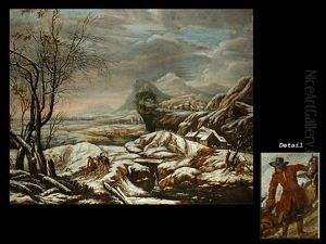 Tiefe Winterlandschaft Mit Reiter thumbnail