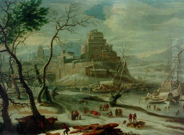A View Of An Italian Walled Town In Winter (verona?) - view 1