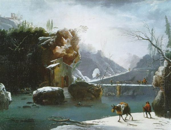 Paysage D'hiver Anime De Paysans - view 1