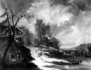 A Winter Landscape by Francesco Foschi