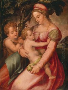 Madonna Mit Kind Und Johannesknaben by Pier Francesco Di Jacopo Foschi