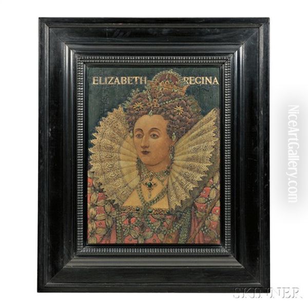 Pyrography Of Elizabeth Regina - view 1