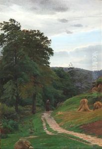 Landscape With A Forest Road by Harald Frederick Foss