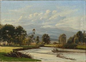 Landscape With River (+ Flat Landscape; 2 Works) by Harald Frederick Foss