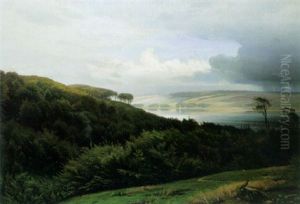 Sommerliche Seenlandschaft Nach Einem Gewitter by Harald Frederick Foss