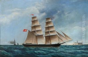 The Brig "protheus" Of Dragor by Peder Nielsen Foss