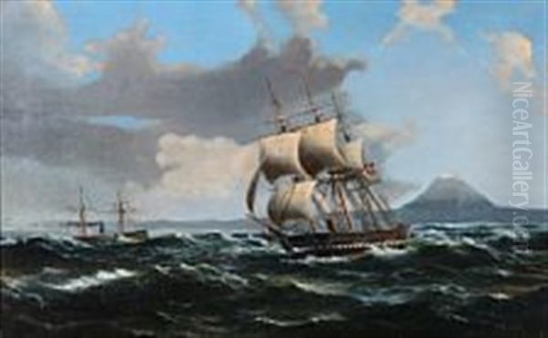 Seascape With A Sailing Ship And A Steamer - view 1