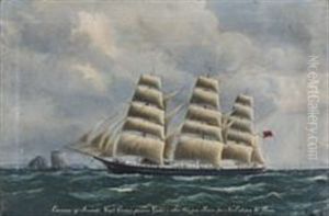 A Ship's Portrait Of Osseanna Af Arendahl by Peder Nielsen Foss