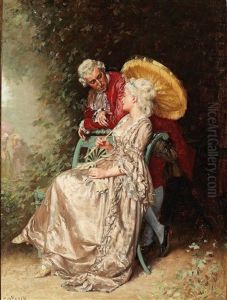 Confidential Conversation by Charles Alexandre Coessin de la Fosse
