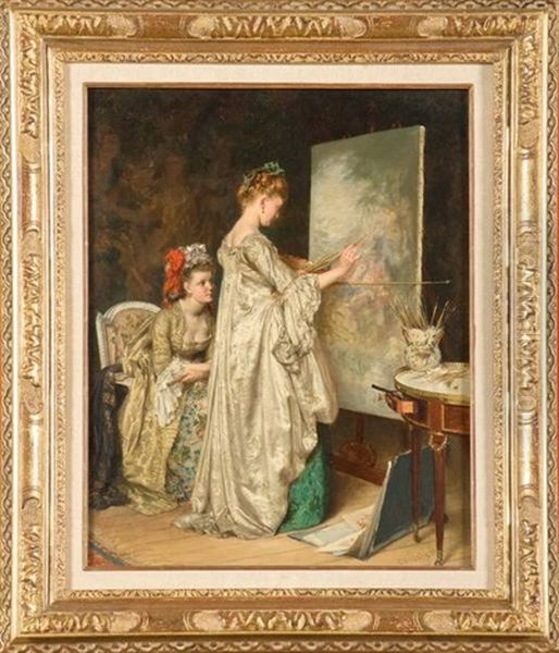 La Peintre Et Son Modele Dans L'atelier - view 1