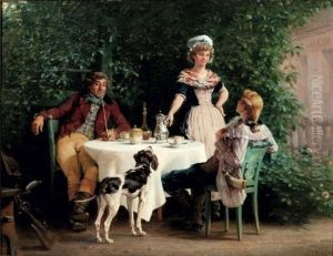 Retour Des Chasseurs by Charles Alexandre Coessin de la Fosse