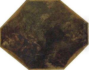 A Pope, King David And Other Figures On Clouds by Charles de La Fosse