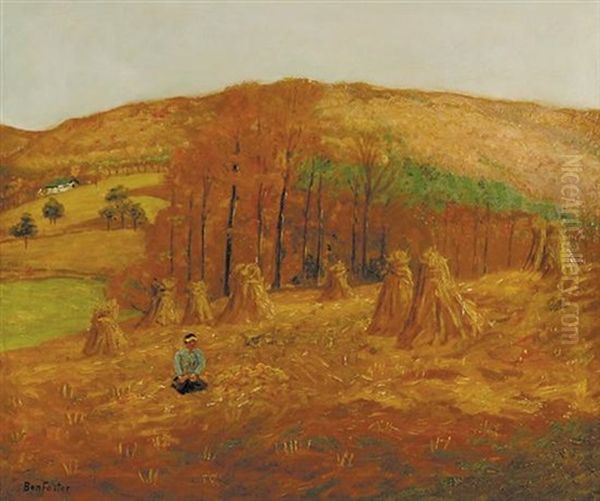 Corn Field And Autumn Hills - view 1