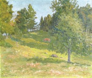 Summer Landscape With Grazing Cow by Charles Foster