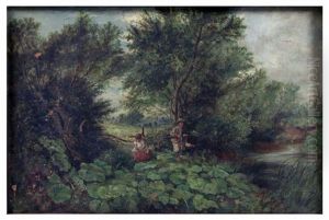 Untitled (landscape With Children) by Myles Birket Foster