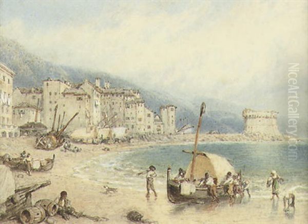 The Beach At Menton - view 1