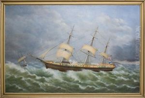 Clipper Ship Express In Rough Seas