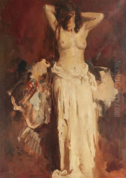 Nude, Standing With Hips Draped - view 1