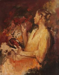 Seated Girl With Bowl by William Frederick Foster