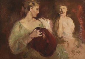 Two Women And The Magenta Vase by William Frederick Foster