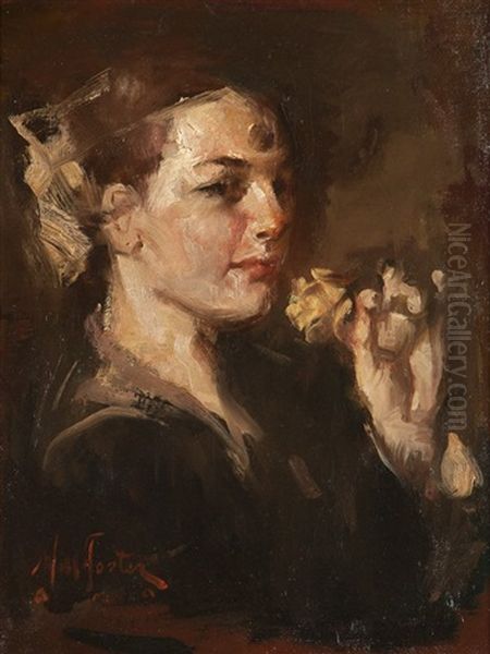 Woman With Flower - view 1