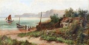 Coastal Scenery With Fishermen At The Shore