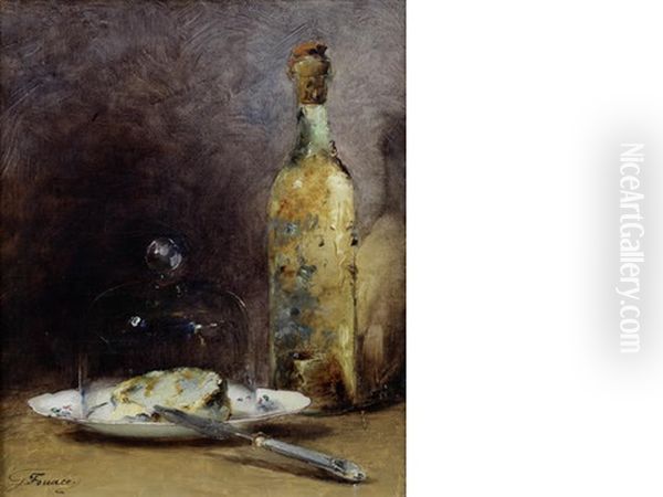 Still Life With Cheese And Bottle - view 1