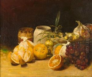 Stillleben Mit Fruchten Und Zwiebeln