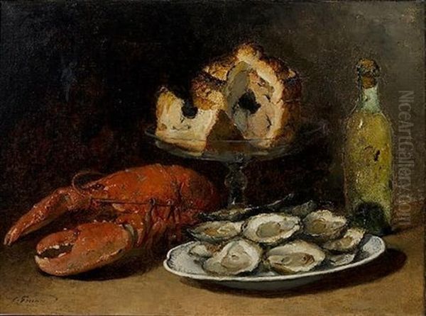 A Still Life With Lobster, A Pie And Oysters - view 1