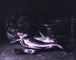 Still Life With Fish And Oysters by Guillaume Romain Fouace