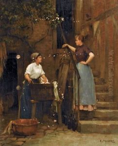 La Blanchisseuse by Emile-Louis Foubert