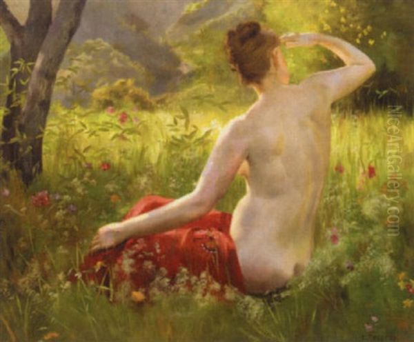 Nude In A Summer Landscape - view 1