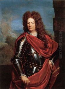 Portrait Of A Man In Armour Wearing The Badge Of The Royal And Military Order Of Saint Louis Of France