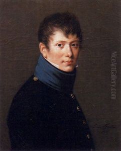 Portrait D'homme Au Col Bleu