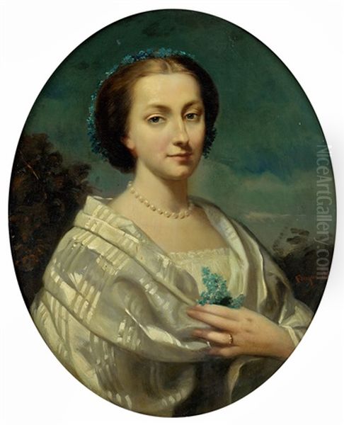 Portrait De Jeune Femme En Buste Dans Un Paysage - view 1