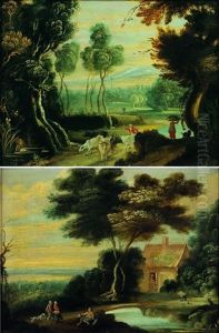 Paysage De La Campagne Flamande Animes De Paysans (+ Another, Similar; Pair)