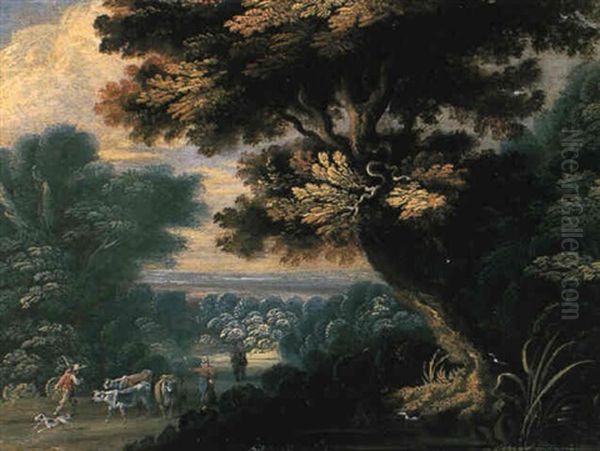 Waldige Landschaft Mit Hirten Und Vieh - view 1