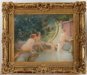 Young Bather In A Fountain by Albert Auguste Fourie
