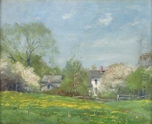 In May, Spring Landscape With Houses by Alexis Fournier