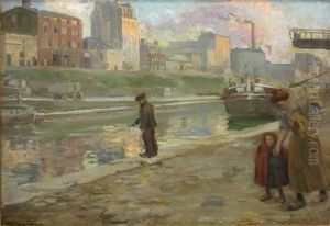 La Villette Canal by Alfred Victor Fournier