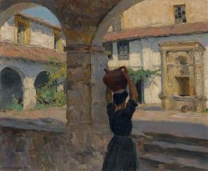 Femme Portant Une Cruche by Alfred Victor Fournier