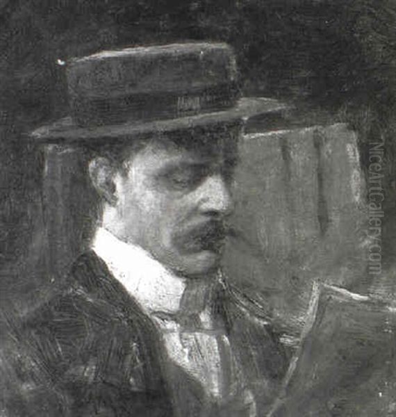 Portrait Of A Man In A Boater - view 1